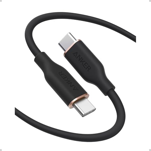 Anker USB C Cable, 240W Type C Fast Charging Cord (1-Pack, 6 ft, Black) | USB 2.0 for iPhone 17 / 16 / 15 Series, MacBook Pro 2020, and More - color: Black, size: 6FT
