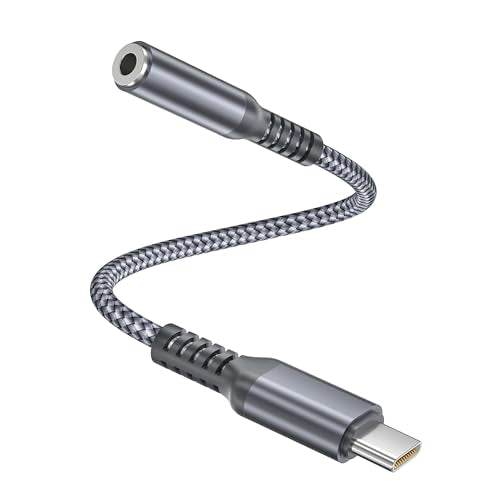 Elebase iPhone 17 17e 16 Pro Max Headphone Adapter 0.6FT,USB C to 3.5mm Aux Audio Converter,Type C to 1/8 Inch Auxiliary Jack for New Apple 17 Air 16 16e 15 Plus,iPad mini 7 6 Air,Galaxy S26 S25 S24 - size: USB C to 3.5mm, style: Grey