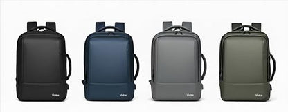Laptop Backpack, Expandable Business Travel Bag, Water Resistant, USB Charging Port, Fits 15.6 Inch Laptop (Gray) - color: Gray