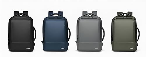 Laptop Backpack, Expandable Business Travel Bag, Water Resistant, USB Charging Port, Fits 15.6 Inch Laptop (Black) - color: Black