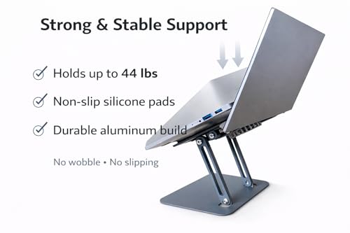 Adjustable Laptop Stand for Desk,Office and Home Foldable Laptop Riser Holder with Cooling Fan