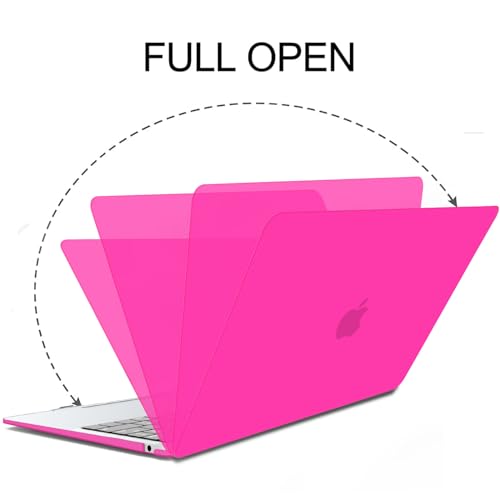 B BELK for MacBook Air 13.3 inch Case Model A2337 A2179 A1932 Bright Rose | MacBook Air Case 2021 2020 2019 2018 M1 Chip Touch ID, Plastic Laptop Hard Shell + 2 Keyboard Covers + Screen Protector - color: Bright Rose
