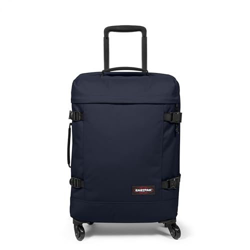 EASTPAK TRANS4 S – 44L Small Cabin Wheeled Luggage, Two Compartments, TSA Lock, 360° Spinner Wheels, and Telescopic Handle, Ultra Marine - color: Ultra Marine, size: 44 Liter Carry On