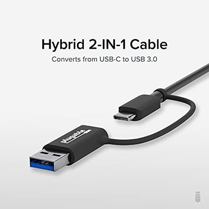 Plugable 2.5G USB-C and USB to Ethernet Adapter – Dual-Connector 2-in-1 USB-C to RJ45 2.5Gbps LAN, Compatible with Thunderbolt 5 & 4, USB4, USB 3.0, Windows, Mac, ChromeOS, iPhone 15 & 16