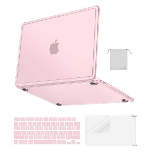 MOSISO Compatible with MacBook Neo Case 13 inch 2026 A3404 A21 Pro Chip | 4 in 1 Kit Precision Fit Matte Finish Hard Shell Case with Reinforced Corners, Anti-Crack Cover, Blush - color: Blush