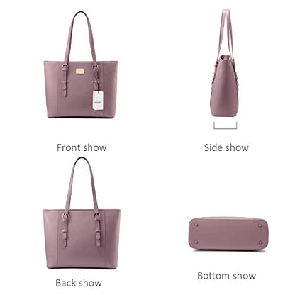 Laptop Tote Bag for Women Cute Computer Bag Large Laptop Purse - color: Purple