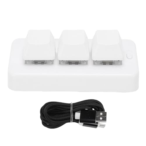 GOWENIC 3 Key Keyboard, Multi System Compatibility, Customizable Mechanical Keypad, Compact and Portable, for Universal Computer (White OEM: 75503-35061-A0, 7550335061A0) - color: White OEM: 75503-35061-A0, 7550335061A0