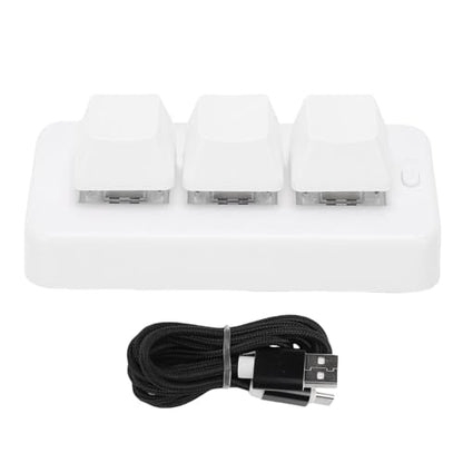 GOWENIC 3 Key Keyboard, Multi System Compatibility, Customizable Mechanical Keypad, Compact and Portable, for Universal Computer (White OEM: 75503-35061-A0, 7550335061A0) - color: White OEM: 75503-35061-A0, 7550335061A0