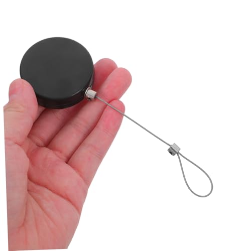KALLORY 2pcs Retractable Anti-Theft Cable Lock Steel Security Rope Portable Locking Tether for Remote Controls Anti-Lost Cord Keeper for Laptops and TVs