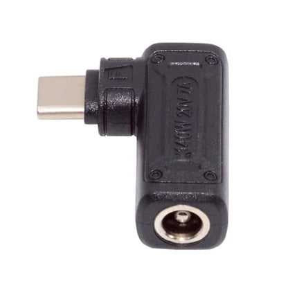 140W 100W DC Jack 5.5x2.5mm Input to USB-C Type-C Angled 90 Degree Power Plug Charge Adapter for Laptop Phone - style: 5.5x2.5mm 140W