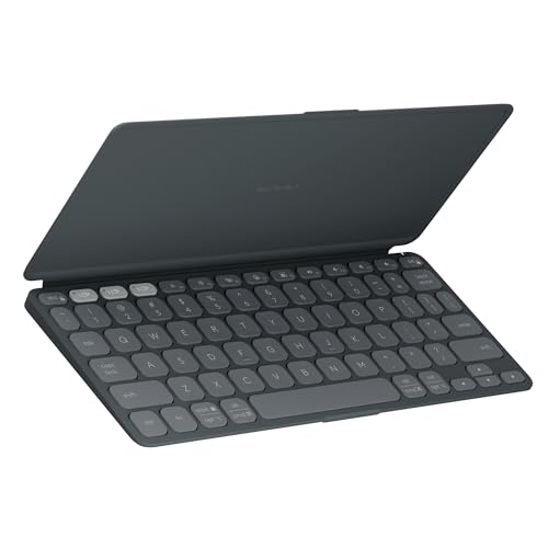 Logitech Keys-to-GO 2 Bluetooth Tablet Keyboard - Graphite | Portable Bluetooth tablet, built-in cover, slim & compact, for Windows, Android, Linux, iPad, iPhone, Mac, Apple TV - color: Graphite, style: Keys-To-Go 2
