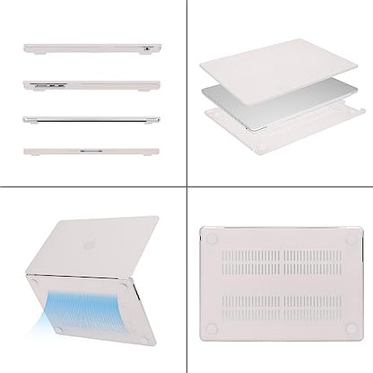 MOSISO Compatible with MacBook Air 15 inch Case M5 2026 M4 M3 M2 2025-2023 | A3448 A3241 A3114 A2941, Scratch-Resistant Protective Hard Shell Case&Keyboard Cover&ScreenFilm&Pouch, Stone Gray - color: Stone Gray