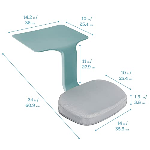 ECR4Kids The Surf Portable Lap Desk with Cushion, Flexible Seating, Seafoam - color: Seafoam
