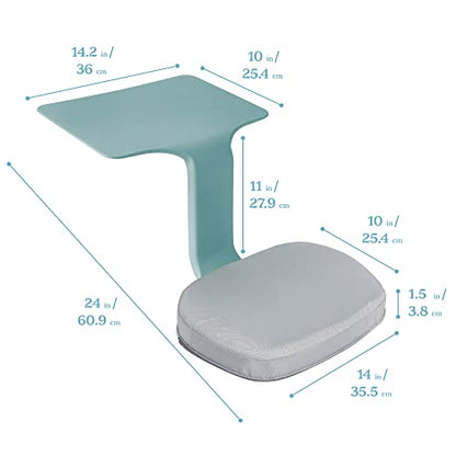 ECR4Kids The Surf Portable Lap Desk with Cushion, Flexible Seating, Seafoam - color: Seafoam