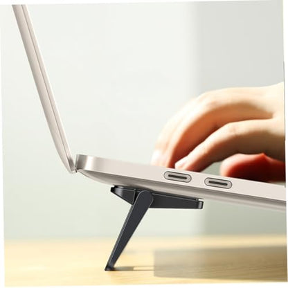 BESPORTBLE 2pcs Foldable Mini Notebook Stand Desktop Laptop Holder Ventilated Cooling Bracket for Portable Laptops and Tablets, Space-Saving Riser for Office and Travel Use