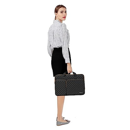 MOSISO 360 Protective Laptop Case 13.3 inch, 13-13.3 inch Laptop Sleeve | Compatible with MacBook Air/Pro 13/Pro 14,HP Dell ASUS Lenovo, Square Quilted Bag with 2 Pockets&Handle&Belt, Black - color: Black, size: 13.3 inch