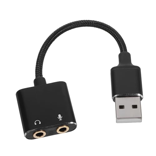 Sound Converter USB to Audio Jack Adapter External Sound Card Headset Microphone Splitter for Computers Laptops