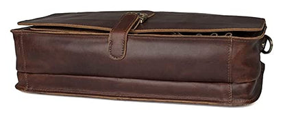Laptop Briefcase Large Capacity, Dual Compartment Expandable 15.6" Portfolio for Business - color: Dark Coffee