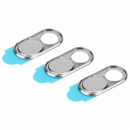 3-Pack Metal Webcam Cover Stickers Silver Slider Camera Blocker fit for Smartphone Tablet Laptop PC Slim Secure Adhesive - color: Silver
