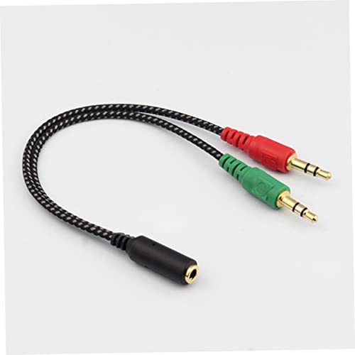 HOMSFOU 3pcs Female to Male Headset Splitter Cable Adapter for Audio Dual Ports for Headphones and Microphone Compatible Laptops and Mobile Devices Stereo Audio Cable