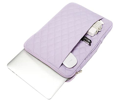 Kinmac 360° Heavy Duty Protective Laptop Sleeve Case Bag Cover with Handle for MacBook Air 13 inch,iPad Pro 13 inch and 13.3 inch HP,Dell,Lenovo,Asus,Acer Laptop (Purple Embroidery) - color: Purple Embroidery, size: 12 inch-13.3 inch