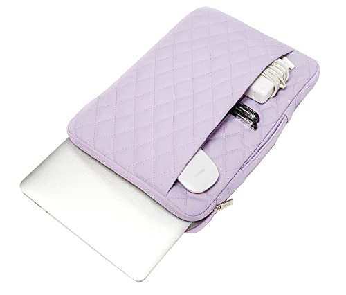 Kinmac 360° Heavy Duty Protective Laptop Sleeve Case Bag Cover with Handle for MacBook Air 13 inch,iPad Pro 13 inch and 13.3 inch HP,Dell,Lenovo,Asus,Acer Laptop (Purple Embroidery) - color: Purple Embroidery, size: 12 inch-13.3 inch