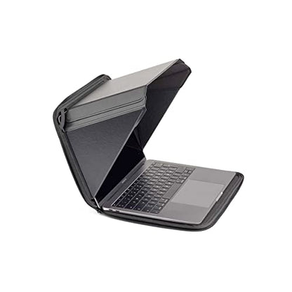 4-in-1 Laptop Screen Shade – Original Pro Sleeve – Built-In 4-in-1 Screen Shade, VeganHemp Leather, Sun, Privacy, Heat & Contrast Protection, Fits 14” MacBook, Patented, Black | PHILBERT Danish Design - color: Black, size: 14in