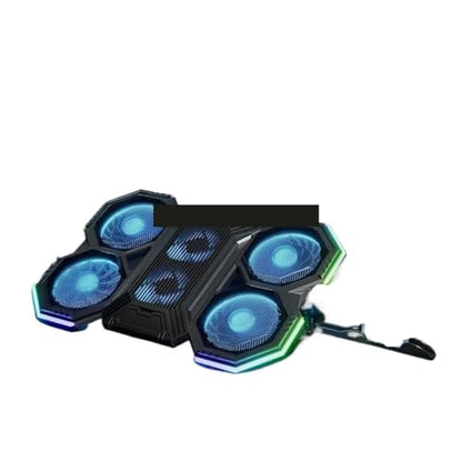 Gaming Laptop Cooler Pad Six Fan 15.6 Inch Adjustable Notebook Stand RGB Fast Heat Dissipation with 2 USB Ports(B) - color: B