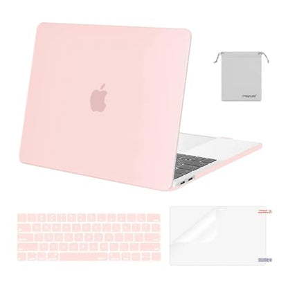 MOSISO Compatible with MacBook Pro 13 inch Case M2 M1 2026 2025 2024-2016 | A2338 A2251 A2289 A2159 A1989 A1708 A1706, Plastic Hard Shell&Keyboard Cover&Screen Film&Storage Bag, Chalk Pink - color: Chalk Pink
