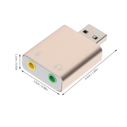 USB External Sound Card Adapter with Headphone Microphone Jack Plug and Play USB to Audio Converter for Laptop Desktop Multi-Channel Stereo Sound Card for Audio and Random Color
