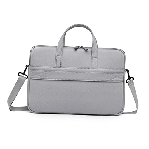Uonlytech Laptop Carrying Bag PU Leather Tablet Case with Double Zipper Design for Devices Stylish Business Tote for Work Travel College