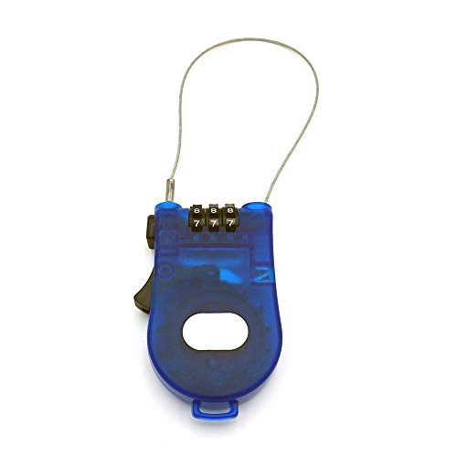 Crysto 3-Foot Retractable Cable Password Lock - color: Blue