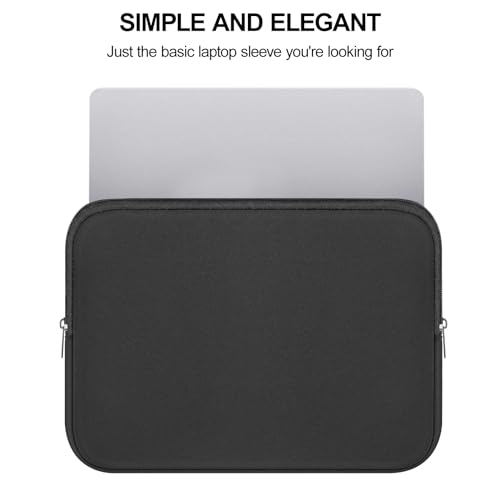DTTO Laptop Sleeve Case, 15.6 Inch Padded Protective Laptop Cover Briefcase Carrying Bag Compatible with 15.6-16 Inch HP, Dell, Lenovo, Asus, Acer, Slim Portable Computer Bag Neoprene, Black - size: 15.6 Inch