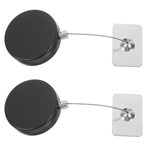 Holibanna Retractable Laptop Cable Lock with Remote Control Anti-Theft Security Cord, 2pcs Black Abs+Iron+Steel Wire Portable Wire Lock for Gaming Controllers and Mobile Devices