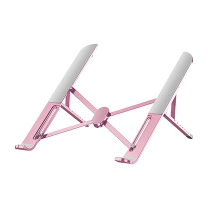 Multiple Angled Laptop Stand with Alloys Construction and Silicone Grips for Secure Placement and Viewing Foldable Laptop Stand - color: pk