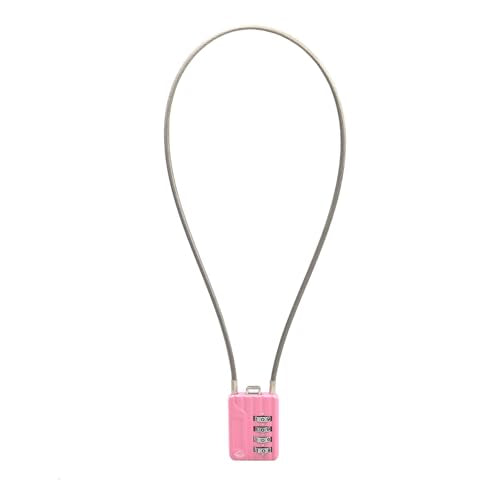 4 Digit Cable Combination Locks 20 inches Cable for School Gym Locker,Helmet,Filing Cabinets,Toolbox,Luggage Suitcase,knapsack,Cable 3mm Diameter,Pink - size: 50cm(20in)Cable Pink