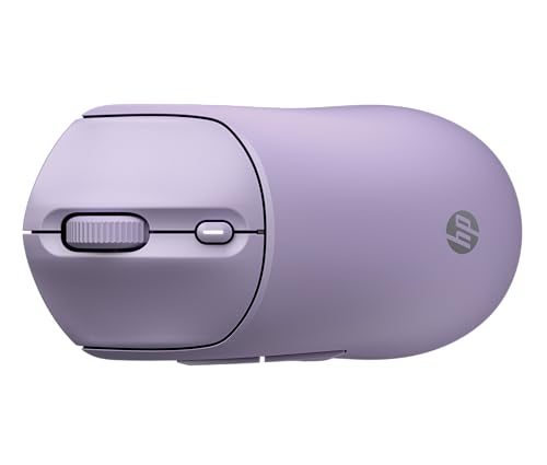 HP 400 Quiet Wireless Mouse, Dual Bluetooth & 2.4GHz, Soft Silicone, Quiet Clicks, Microsoft Wheel, 24-Month Battery, 6000 DPI, Ambidextrous, Eco-Friendly Design, Multi-OS, Purple - color: Purple