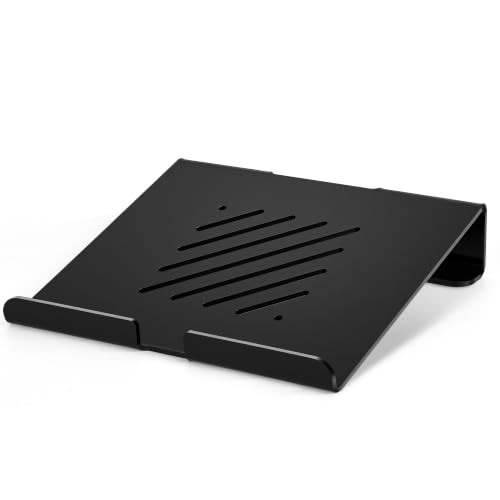 Slim Acrylic Laptop Stand, Black, 11-17Inch | Portable, Ventilated, Desktop Riser for Desk - color: Black