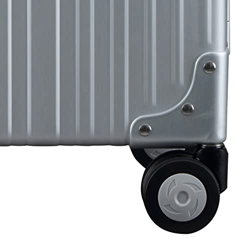 Aleon All Aluminum Lightweight 17" Rolling Laptop Catalog Case, Vertical Opening with TSA Locks & Aircraft-Grade Aluminum Frame - color: Platinum