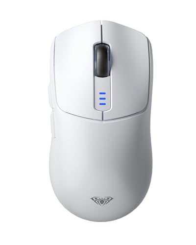 AULA SC580 Wireless Gaming Mouse, Tri-Mode 2.4G/BT5.0/USB-C Gaming Mouse, 12000 DPI Rechargeable Wireless Mouse with 6 Programmable Buttons, Ergonomic Computer Mouse for Laptop/PC/Mac/Tablet - color: White