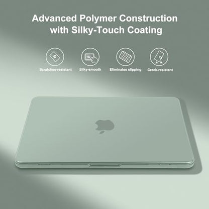 MOSISO Compatible with MacBook Pro 16 inch Case M5 M4 M3 M2 M1 2026-2021 | A3429 A3428 A3403 A3186 A2991 A2780 A2485, Protective Hard Shell Case&Keyboard Cover&Screen Film&Pouch, Antique Green - color: Antique Green