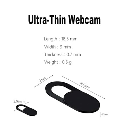 Laptop Camera Cover Slide, [12 Pack] Ultra-Thin Webcam Cover Compatible with MacBook,Laptop,PC,Computer,iMac,iPad, iPhone Cell Phone etc. 0.027in Thick Sliding Cover Web Blocker Black - color: 12Pack black