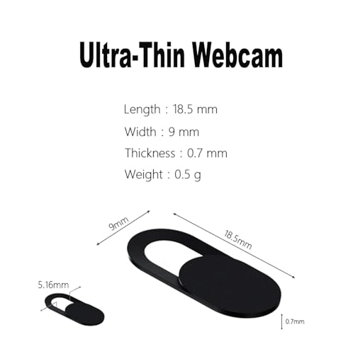 Laptop Camera Cover Slide, [12 Pack] Ultra-Thin Webcam Cover Compatible with MacBook,Laptop,PC,Computer,iMac,iPad, iPhone Cell Phone etc. 0.027in Thick Sliding Cover Black+White - color: 6Pack black+ 6Pack white