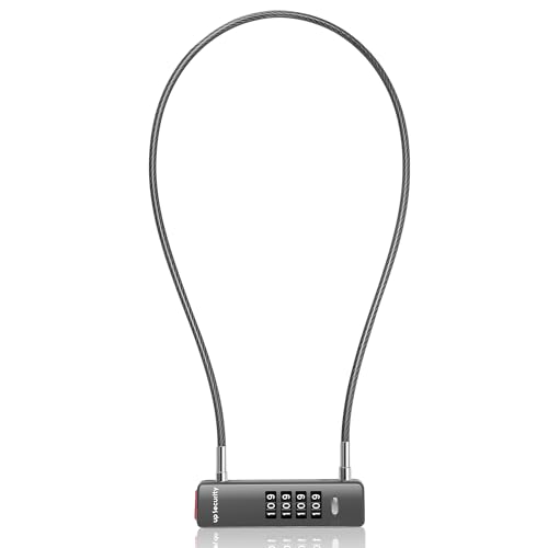 Combination Bike Lock Outdoor Use, 4-Digit Combo Cable Lock for Gate, Scooter, Travel Luggage, Thin Wire Pad Locks for Cabinet, Refrigerator, Fence (23.6"(60cm) Cable, Gray) - color: Gray, size: 23.6"(60cm) Cable