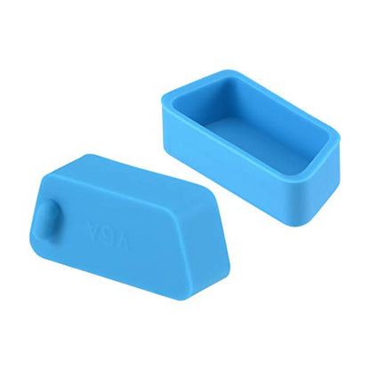 uxcell 10pcs VGA Port Cover Silicone Anti Dust Protectors Cap for DB9, Blue - color: Blue