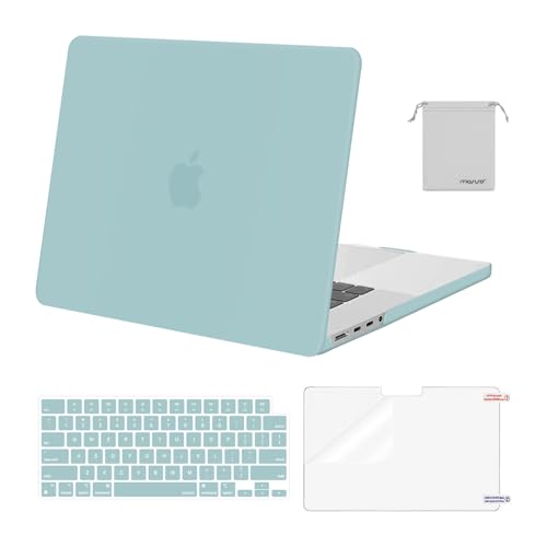 MOSISO Compatible with MacBook Pro 16 inch Case M5 M4 M3 M2 M1 2026-2021 | A3429 A3428 A3403 A3186 A2991 A2780 A2485, Protective Hard Shell Case&Keyboard Cover&Screen Film&Pouch, Aquamarine - color: Aquamarine