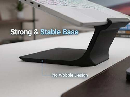 Laptop Stand for Desk – Ergonomic Laptop Riser, Improves Posture & Reduces Neck Pain, Stable No-Wobble Design, Cooling Airflow, Fits 10–17” Laptops, Office & Home Setup (White) - color: White