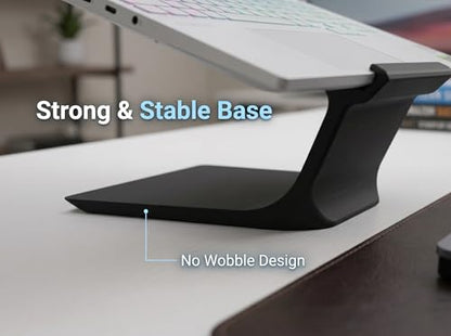 Laptop Stand for Desk – Ergonomic Laptop Riser, Improves Posture & Reduces Neck Pain, Stable No-Wobble Design, Cooling Airflow, Fits 10–17” Laptops, Office & Home Setup (White) - color: White