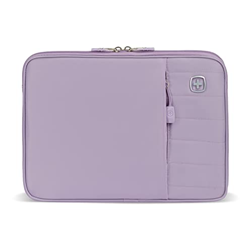SwissGear Padded Zippered Laptop Sleeve, Micro-Twill Laptop Case with Zippered Front Compartment & Fleece Lining - color: Lilac, size: 13-Inch