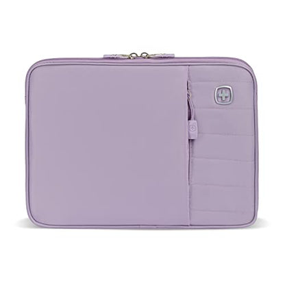 SwissGear Padded Zippered Laptop Sleeve, Micro-Twill Laptop Case with Zippered Front Compartment & Fleece Lining - color: Lilac, size: 13-Inch